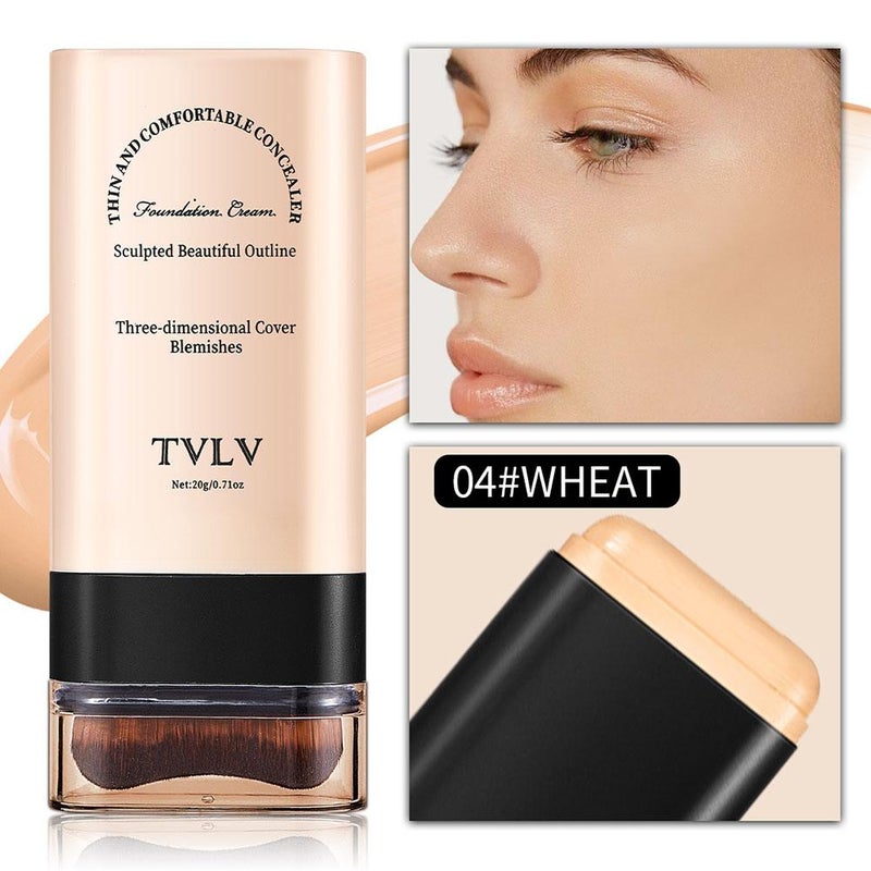 TVLV Eraser Foundation Stick: Hydrating, Lightweight, Conceals, Brightens Skin Tone, Long-Lasting, Dual-Ended Foundation Stick 20g